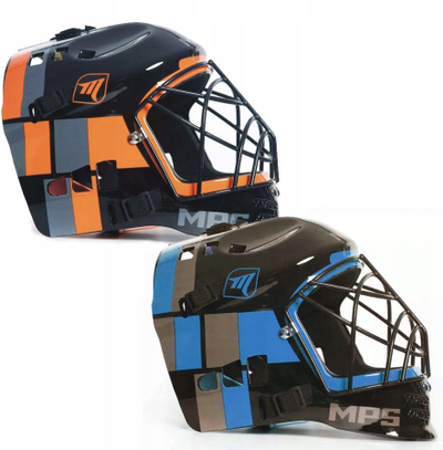 Helmetë floorball Unihoc MPS 0240/0241, plastikë e lehtë, me rripa që rregullohen, e zezë
