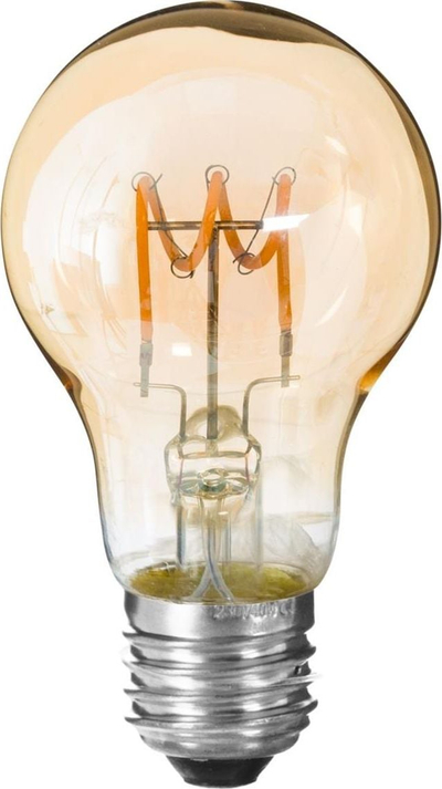 Llambë LED Atmosphera Amber Twisted, 2W, bazë E27, ngjyrë ambër