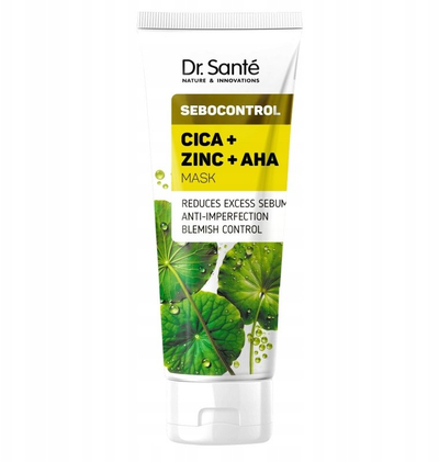 Maskë fytyre Dr. Santé Sebocontrol Cica Zinc AHA, për lëkurë të yndyrshme dhe të kombinuar, 75ml