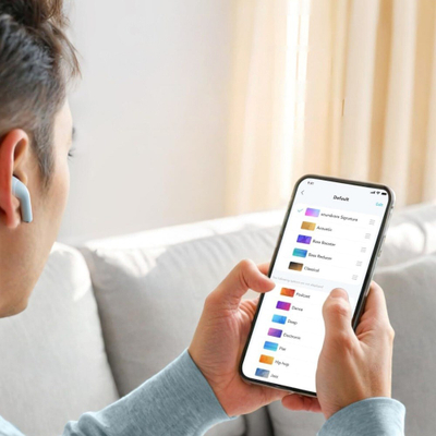 Kufje pa tela Anker Soundcore K20i, Bluetooth, me kuti karikimi, blu