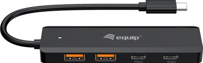 Hub USB Equip USB C me 4 porta, USB 3.2 Gen 2 10Gbps, 2x USB C edhe 2x USB A