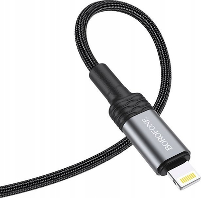 Kabllo USB në Lightning Borofone BU30 Lynk, 2.4A, 1.2m, e zezë