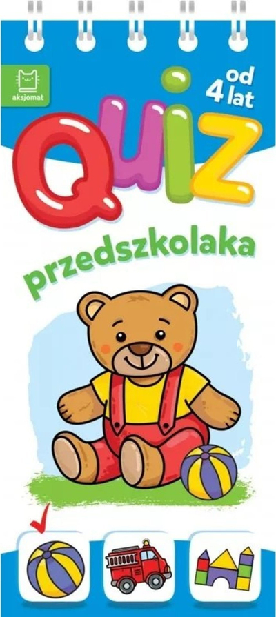 Libër kuizash për kopështlinj Teddy Bear, nga 4 vjeç, fletë kartoni, me spirale