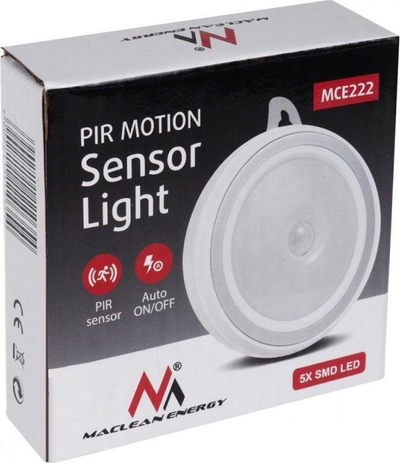 Llambë muri LED me sensor lëvizjeje Maclean, 2 W, e bardhë