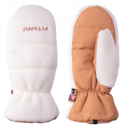 Doreza mittens për goca Fitanu SHERPS W PRIMALOFT, të izoluara, madhësia M L, bezhë e bardhë
