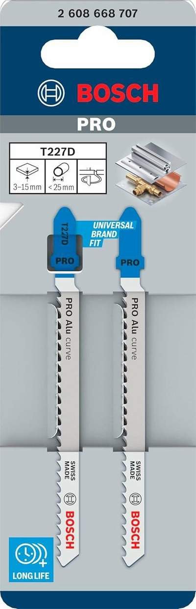 Tehe sharrë pendulare Bosch T227D, prerje alumin, set 2 copë