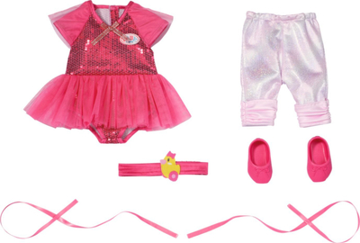 Veshje balerine për kukulla Baby Born Deluxe 834176, për kukulla 43 cm, set aksesorësh, rozë