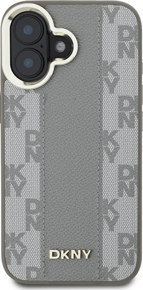Мобилен маскич DKNY Beowe, за iPhone 16 6.1", MagSafe, со шаховски мотив, беж