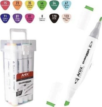 Markera dyanshëm Main Paper Chromax, 12 ngjyra, shumëngjyrëshe