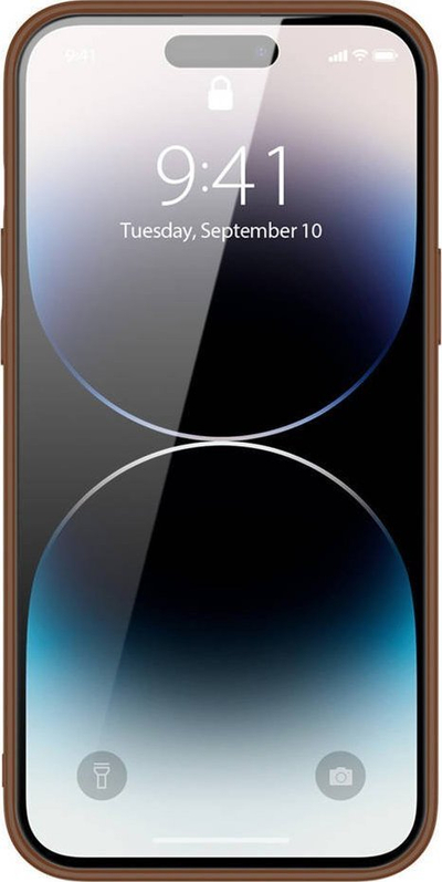 Mbrojtëse telefoni Dux Ducis Yolo për iPhone 14 Pro, lëkurë ekologjike, kompatibile me karikim wireless, kafe