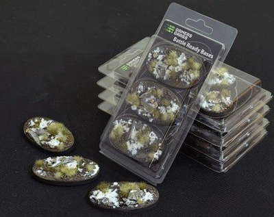 Baza ovale për miniatura Gamers Grass Winter, 75 mm, set 3 copë, dimërore