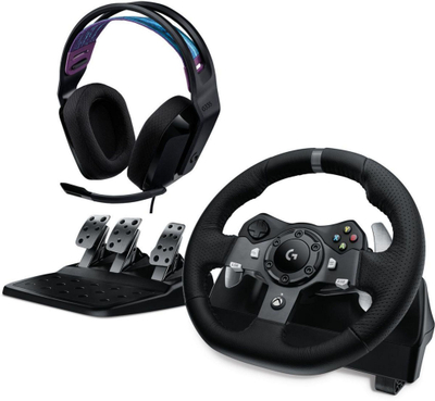 Timon lojërash Logitech G920 Driving Force, për Xbox Series X S dhe PC, me pedale, i zi