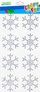 Ngjitës dekorativ Craft with Fun Crystal Snowflakes, vetëngjitës, në formë flok dëbore, shumëngjyrësh