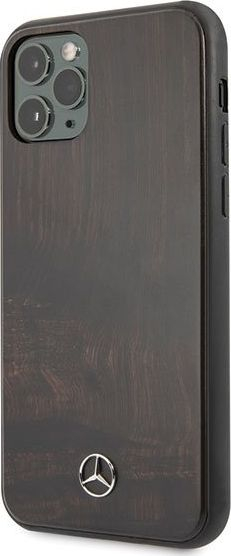 Mbulesë Mercedes Benz Wood Line Rosewood për iPhone 11 Pro, mbrojtëse, kafe