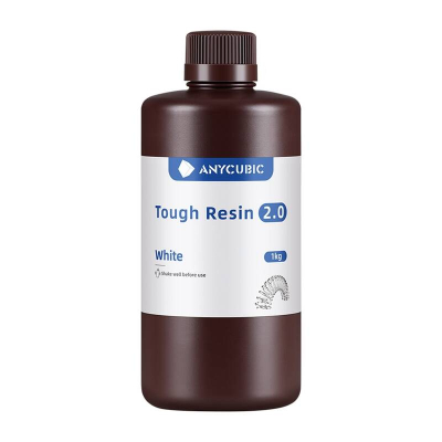Rrëshirë 3D Anycubic Tough Resin 2.0, 1kg, për printer LCD DLP, e bardhë