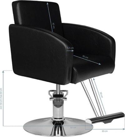 Karrige parukerie Activeshop Hair System HS40, lartësi e rregullueshme, bazë kromi, e zezë