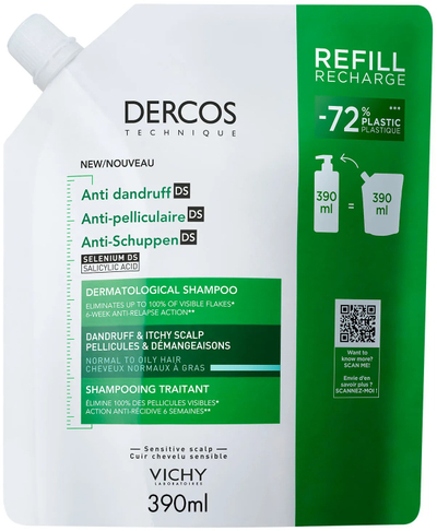 Shampo Vichy Dercos Anti-Dandruff, për flokë me yndyrë, refill 390ml