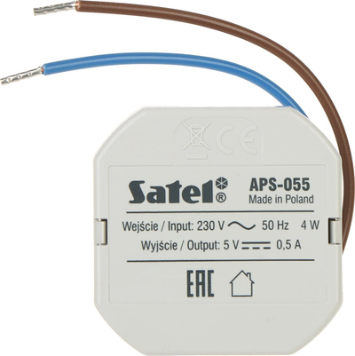 Furnizues rryme SATEL APS-055, 5V DC, për montim të fshehtë, gri