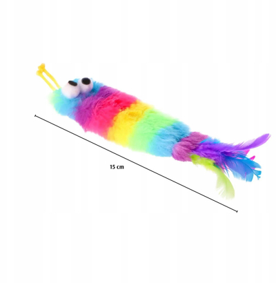 Lodër për mace DINGO Worm, 15 cm, me catnip, shumëngjyrësh