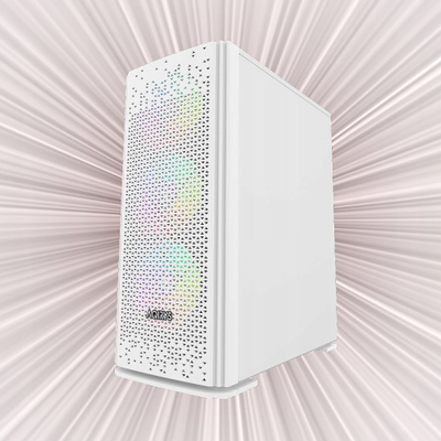 Kasë kompjuteri Gacrux White, Midi Tower, xham i temperum, RGB, e bardhë