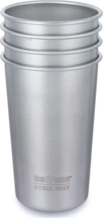 Сет челични чаши Klean Kanteen, 473 ml, 4 парчиња, сребрени
