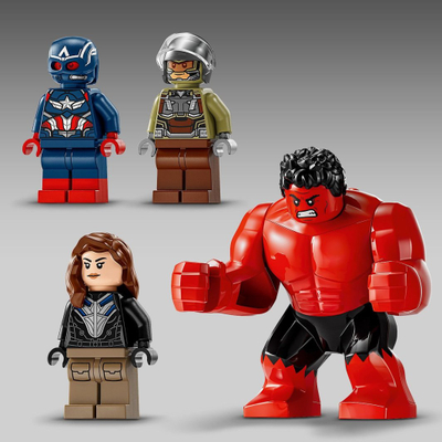 Lodër set aksioni Marvel Captain America vs Red Hulk Battle, me avion, shumëngjyrëshe