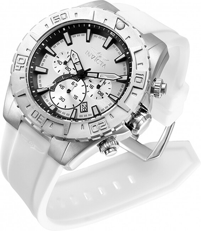 Ora burrash Invicta Aviator 37634, kronograf quartz, çelik inoks, e bardhë