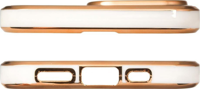 Mbrojtëse xheli Hurtel Lighting Color Case për Samsung Galaxy A12 5G, kornizë e artë, e bardhë