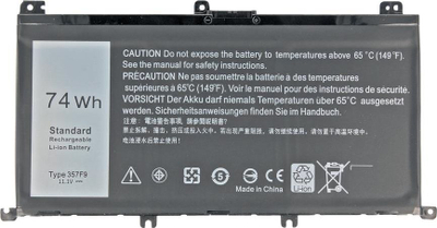 Bateri laptopi Mitsu për Dell Inspiron 15 7557 7559, 4400mAh, Li ion, e zezë