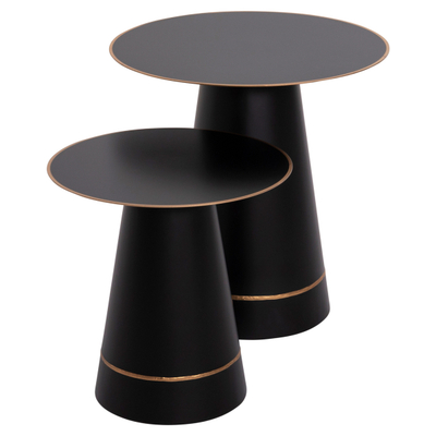 Set tavolina për kafe Balli Φ50&Φ40cm (HM9996), zezë