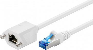 Kabllo zgjatëse rrjeti Goobay CAT 6a, RJ45 F në RJ45 M, 50 cm, e bardhë