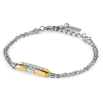 Byzylyk për femra Trussardi T-Logo TJAXC27, 19 cm, e argjendtë/e artë