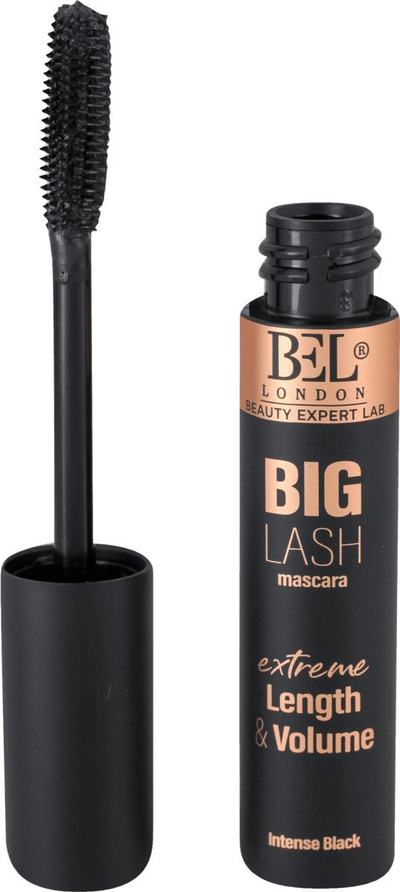 Maskarë BEL London Big Lash, për volum edhe gjatësim të fortë, 13.5ml, e zezë shumë intensive