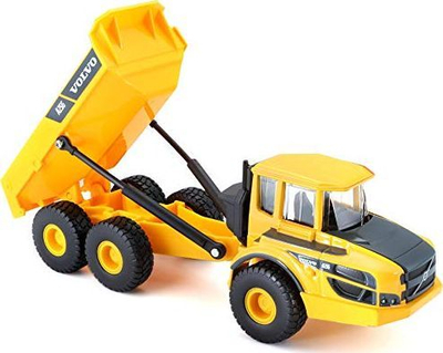 Lodër kamion Burago Volvo A25G, i verdhë