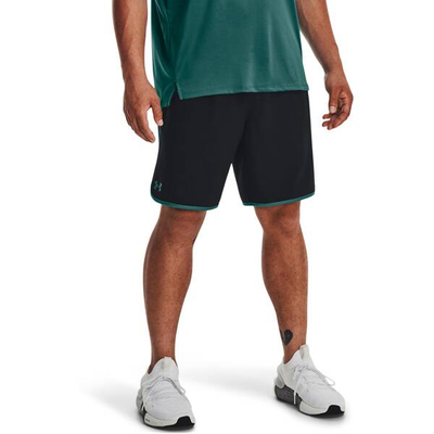 Shorce për meshkuj Under Armour UA HIIT Woven 8in, të lehta, material që than shpejt, të zinj