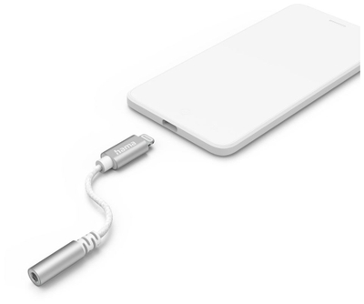 Kabllo Hama, lightning në 3.5 mm audio jack, e bardhë