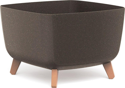 Vazo lulesh GRACIA SQUARE ECO WOOD, 39 cm, ngjyrë kafe
