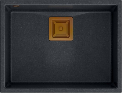Lavaman kuzhine Quadron DAVID 50 GraniteQ, nën banak, black diamond me elemente bakri