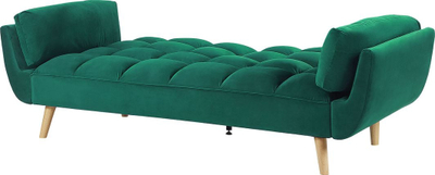 Divan shtrat Beliani Asby Velvet, 3 vende, këmbë druri, jeshil