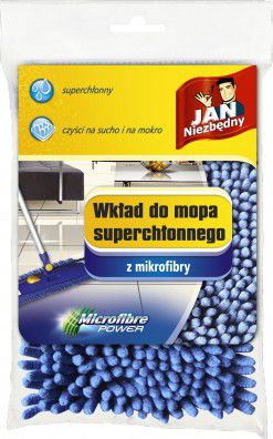 Kokë mopi Jan Niezbędny Super Absorbent, mikrofibër, shumëthithëse, blu