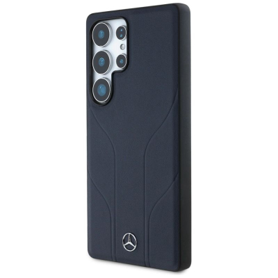 Mbulesë telefoni Mercedes-Benz për Samsung Galaxy S25 Ultra, lëkurë, MagSafe, blu