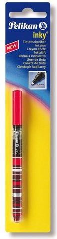 Stilolaps me bojë Pelikan Inky 273, vijë 0.5 mm, trup transparent, i kuq
