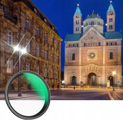 Filtër fotografik K&amp;F Concept Variable Star 4–8 82mm, xham optik 18 shtresa, trup jeshil