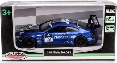 Maket veturë metalike Daffi MSZ BMW M6 GT3, shkalla 1:44, e kaltër