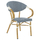 Karrige krahësh alumini për jashtë HomeMarkt HM5861.02, 59x56x82cm, model bambu, bardh e blu