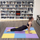 Shtresë për ushtrime One Fitness Puzzle, 9 pjesë, verdhë / kaltër / vjollcë 