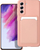 Kallep silikoni Forcell për Samsung S21 FE, me xhep karte mbrapa, rozë