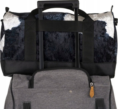 Çantë udhëtime Peterson Shoulder Bag, bagazh dore për në avion, me motiv lëkure lope, bardh e zi