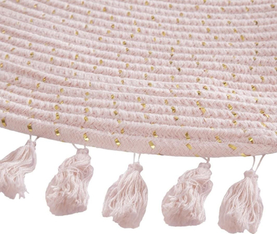 Tapet shtëpie Lurex, rrumbullak, 90 cm, rozë me ar