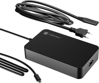 Адаптер за полнење Natec Grayling NZU-2035, 90W, USB-C Power Delivery, црн